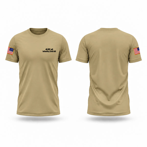 Old School Cotton Feel Shirt, 4/41 st Infantry 2nd AD, Army, Teamtime, Team time, sublimation, custom sports apparel, team uniforms, spirit wear, spiritwear, sports uniforms, custom shirts, team store, custom team store, fundraiser sports, apparel fundraiser