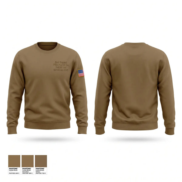 Crew Neck Sweatshirt, 2nd Squad, PED PLT, B Co, 3rd MI BN, 501st MI BDE, Army, Teamtime, Team time, sublimation, custom sports apparel, team uniforms, spirit wear, spiritwear, sports uniforms, custom shirts, team store, custom team store, fundraiser sports, apparel fundraiser
