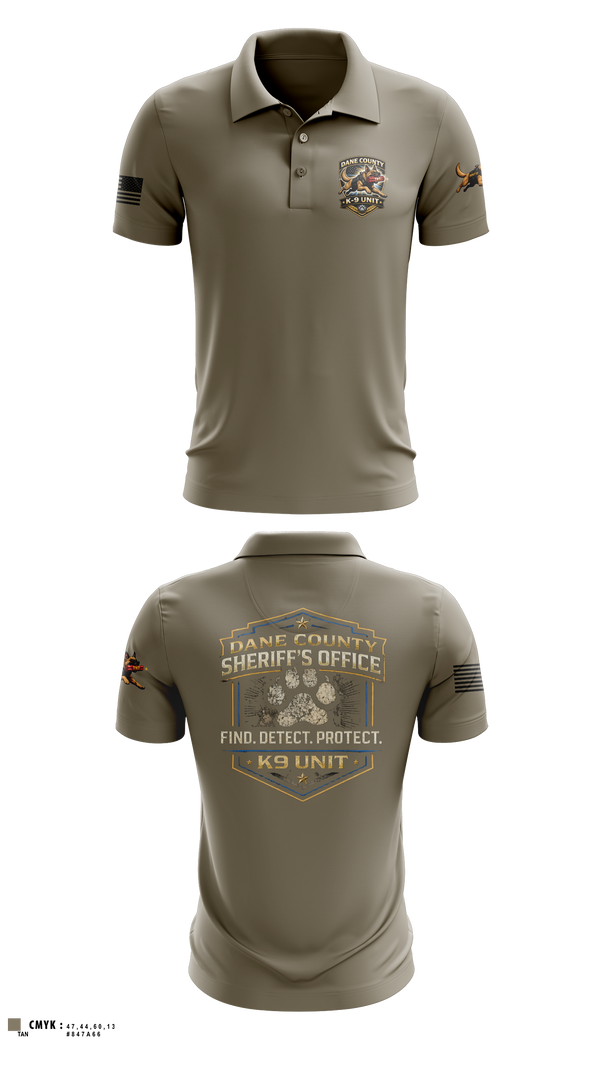 Short Sleeve Performance Polo, Dane County K9, Police, Teamtime, Team time, sublimation, custom sports apparel, team uniforms, spirit wear, spiritwear, sports uniforms, custom shirts, team store, custom team store, fundraiser sports, apparel fundraiser