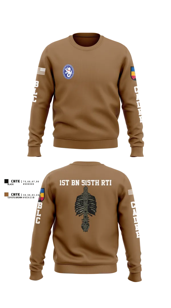 Crew Neck Sweatshirt, 1st BN 515th RTI, Army, Teamtime, Team time, sublimation, custom sports apparel, team uniforms, spirit wear, spiritwear, sports uniforms, custom shirts, team store, custom team store, fundraiser sports, apparel fundraiser