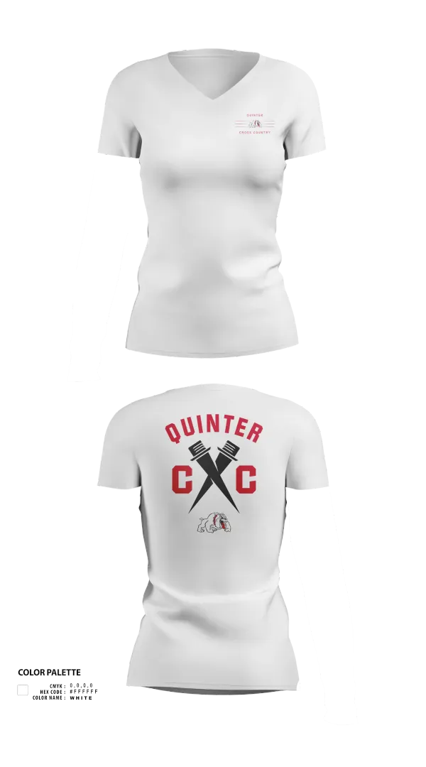 Womens Short Sleeve Vneck Shirt, Quinter Bulldogs, Cross Country, Teamtime, Team time, sublimation, custom sports apparel, team uniforms, spirit wear, spiritwear, sports uniforms, custom shirts, team store, custom team store, fundraiser sports, apparel fundraiser
