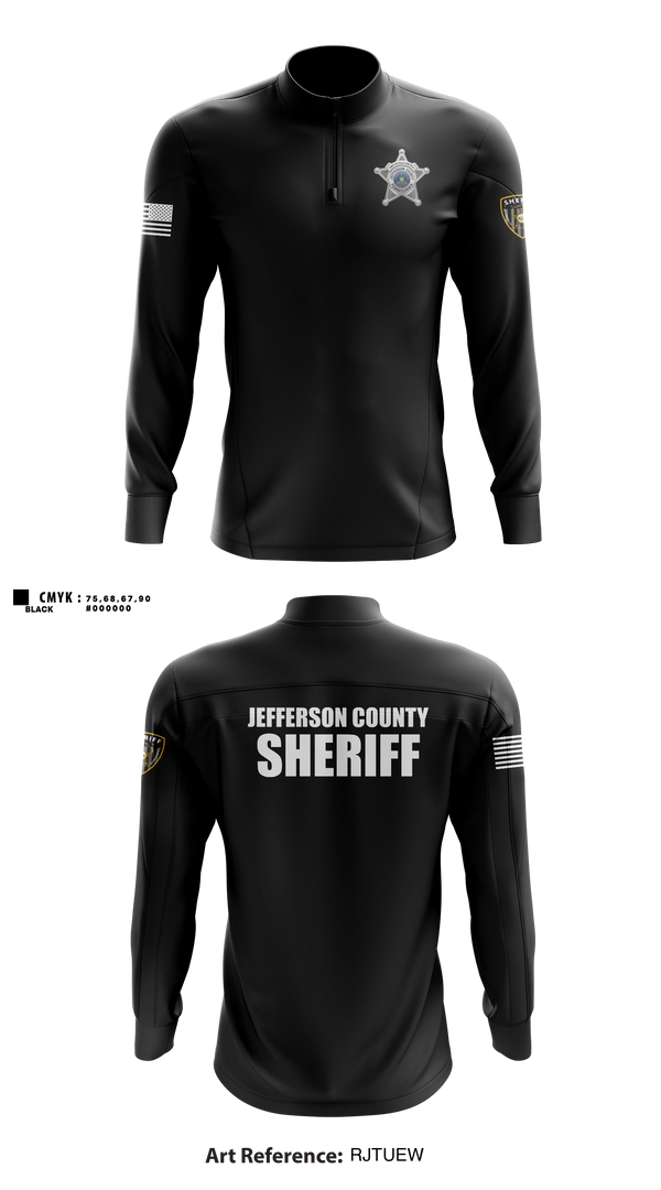 Quarter Zip Jacket, Jefferson County Sheriff's Office, Police, Teamtime, Team time, sublimation, custom sports apparel, team uniforms, spirit wear, spiritwear, sports uniforms, custom shirts, team store, custom team store, fundraiser sports, apparel fundraiser