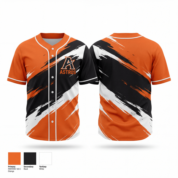 Full Button Baseball Jersey, Astros, Baseball, Teamtime, Team time, sublimation, custom sports apparel, team uniforms, spirit wear, spiritwear, sports uniforms, custom shirts, team store, custom team store, fundraiser sports, apparel fundraiser