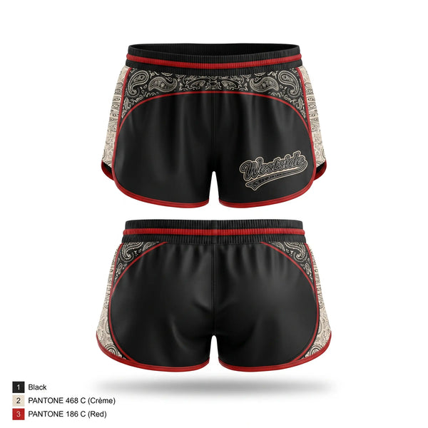 Womens Shorts, Westside, Softball, Teamtime, Team time, sublimation, custom sports apparel, team uniforms, spirit wear, spiritwear, sports uniforms, custom shirts, team store, custom team store, fundraiser sports, apparel fundraiser