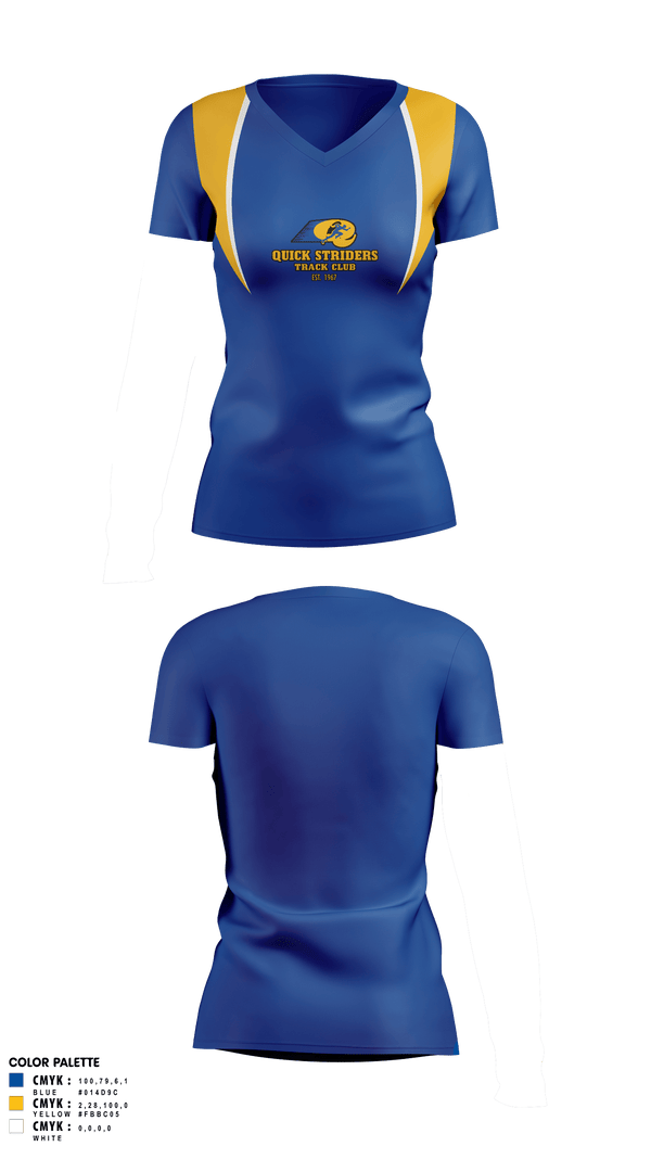 Womens Short Sleeve Vneck Shirt, Quick Striders, Track & Field, Teamtime, Team time, sublimation, custom sports apparel, team uniforms, spirit wear, spiritwear, sports uniforms, custom shirts, team store, custom team store, fundraiser sports, apparel fundraiser