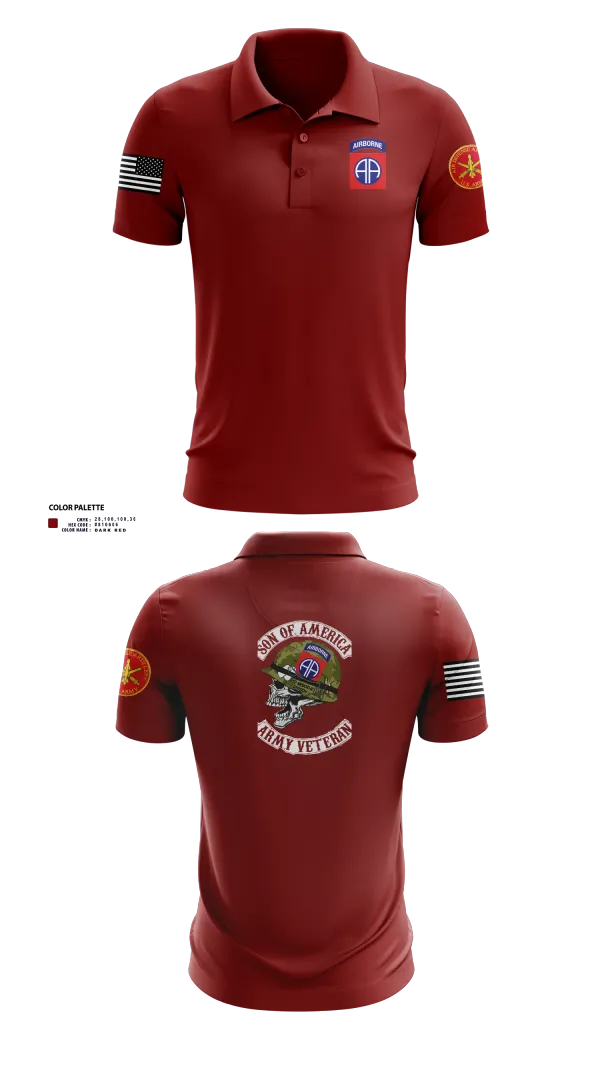 Short Sleeve Performance Polo, 82d ABN DIV, , Teamtime, Team time, sublimation, custom sports apparel, team uniforms, spirit wear, spiritwear, sports uniforms, custom shirts, team store, custom team store, fundraiser sports, apparel fundraiser