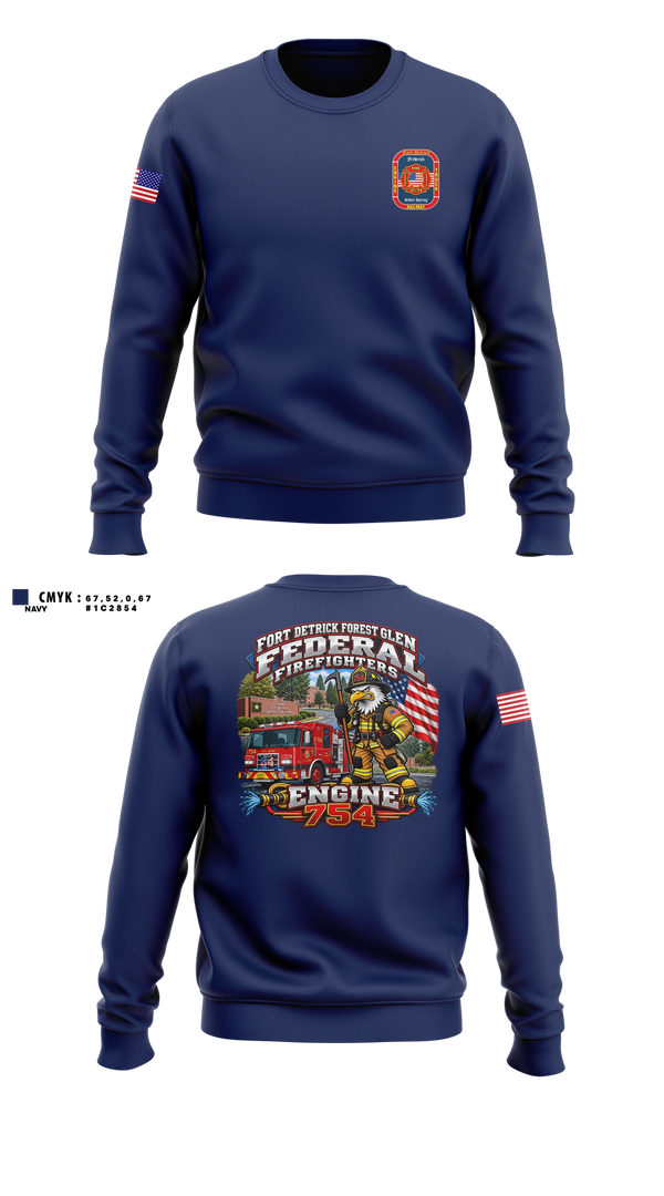 Crew Neck Sweatshirt, Fort Detrick Forest Glen Federal Firefighters, Fire Department, Teamtime, Team time, sublimation, custom sports apparel, team uniforms, spirit wear, spiritwear, sports uniforms, custom shirts, team store, custom team store, fundraiser sports, apparel fundraiser