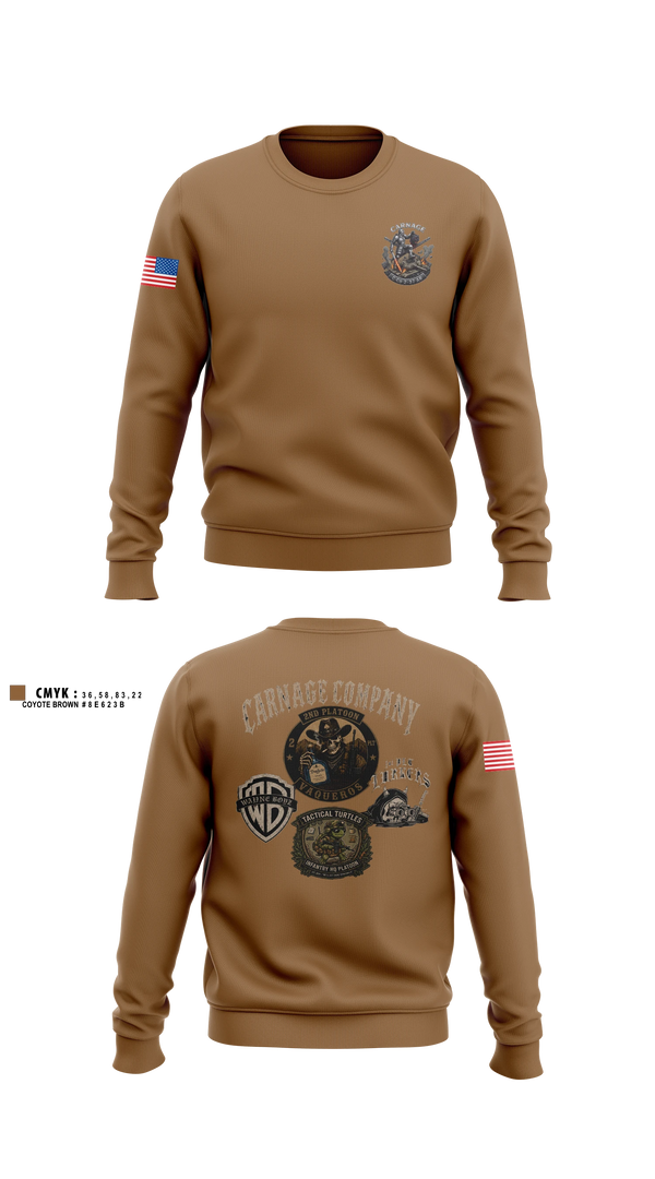 Crew Neck Sweatshirt, Final Carnage 2-37 AR, Army, Teamtime, Team time, sublimation, custom sports apparel, team uniforms, spirit wear, spiritwear, sports uniforms, custom shirts, team store, custom team store, fundraiser sports, apparel fundraiser