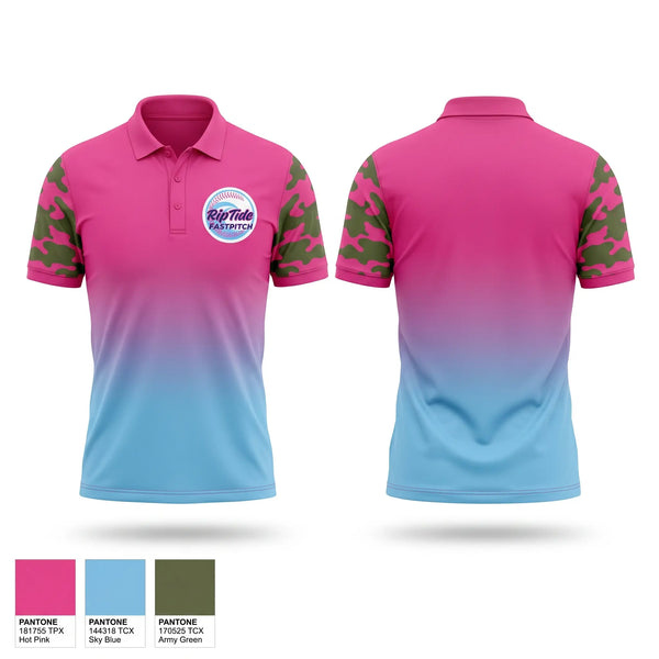 Short Sleeve Performance Polo, Pompano Beach Riptide, Softball, Teamtime, Team time, sublimation, custom sports apparel, team uniforms, spirit wear, spiritwear, sports uniforms, custom shirts, team store, custom team store, fundraiser sports, apparel fundraiser