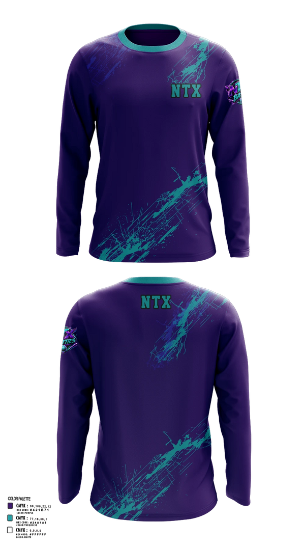 Long Sleeve Performance Shirt, NTX BATTIES, Softball, Teamtime, Team time, sublimation, custom sports apparel, team uniforms, spirit wear, spiritwear, sports uniforms, custom shirts, team store, custom team store, fundraiser sports, apparel fundraiser