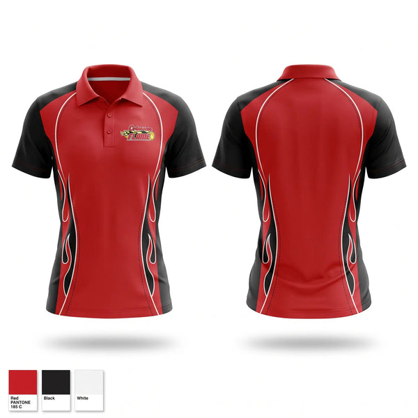 Short Sleeve Performance Polo, Crimson Flames, Softball, Teamtime, Team time, sublimation, custom sports apparel, team uniforms, spirit wear, spiritwear, sports uniforms, custom shirts, team store, custom team store, fundraiser sports, apparel fundraiser