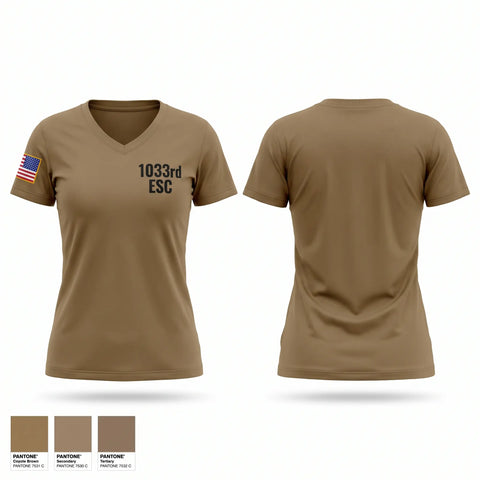 Womens Short Sleeve Vneck Shirt, 1033rd ESC, Army, Teamtime, Team time, sublimation, custom sports apparel, team uniforms, spirit wear, spiritwear, sports uniforms, custom shirts, team store, custom team store, fundraiser sports, apparel fundraiser