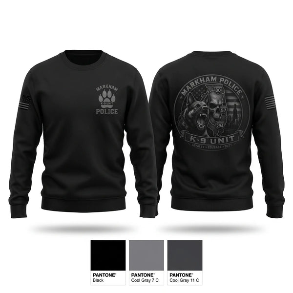 Crew Neck Sweatshirt, Markham Police K9 Unit, Police, Teamtime, Team time, sublimation, custom sports apparel, team uniforms, spirit wear, spiritwear, sports uniforms, custom shirts, team store, custom team store, fundraiser sports, apparel fundraiser