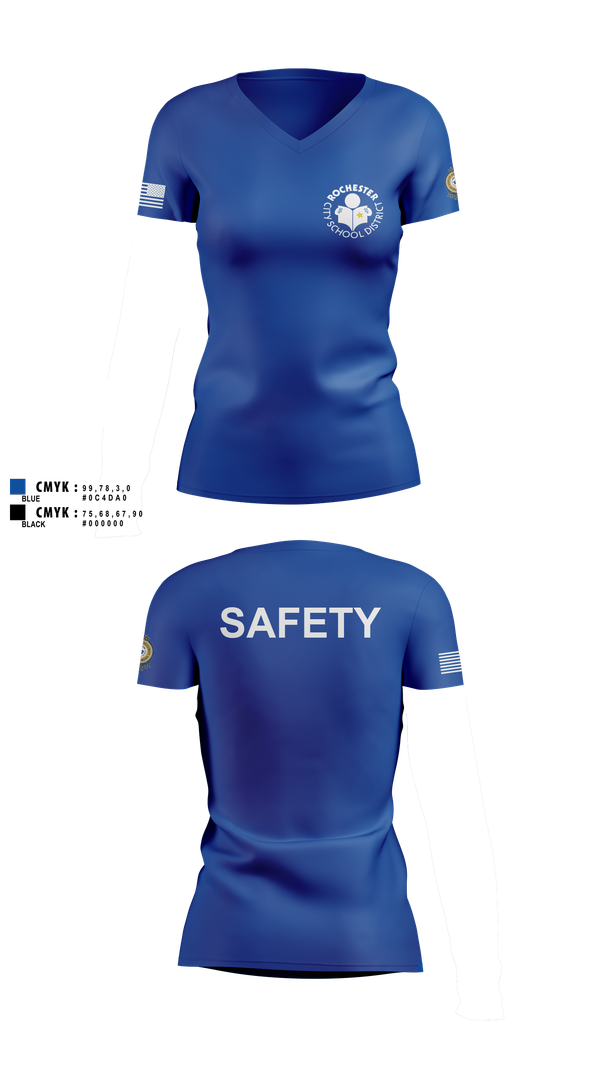 Womens Short Sleeve Vneck Shirt, RCSD ROCHESTER NY, Police, Teamtime, Team time, sublimation, custom sports apparel, team uniforms, spirit wear, spiritwear, sports uniforms, custom shirts, team store, custom team store, fundraiser sports, apparel fundraiser