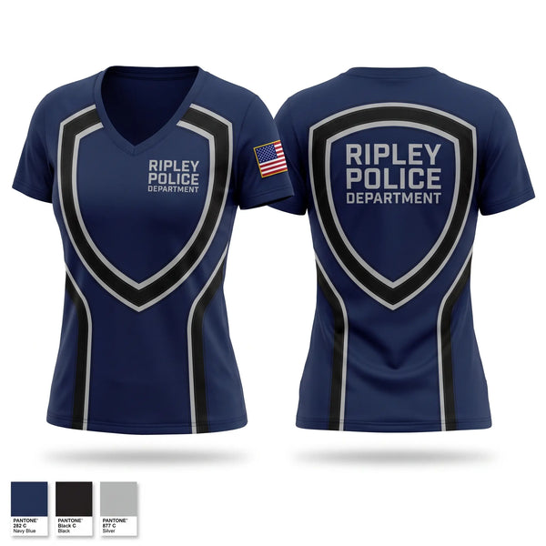 Womens Short Sleeve Vneck Shirt, ripley poice department, Police, Teamtime, Team time, sublimation, custom sports apparel, team uniforms, spirit wear, spiritwear, sports uniforms, custom shirts, team store, custom team store, fundraiser sports, apparel fundraiser
