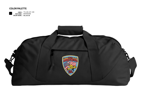 Duffle Bag, St. Boni, Fire Department, Teamtime, Team time, sublimation, custom sports apparel, team uniforms, spirit wear, spiritwear, sports uniforms, custom shirts, team store, custom team store, fundraiser sports, apparel fundraiser