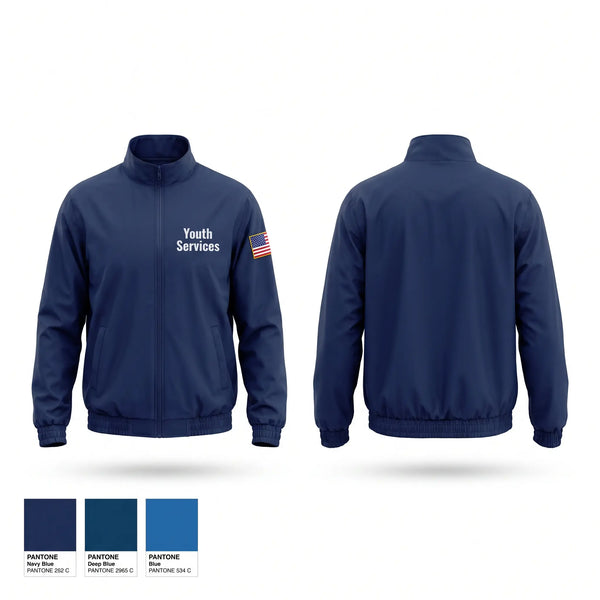 Windbreaker, Youth Services, Police, Teamtime, Team time, sublimation, custom sports apparel, team uniforms, spirit wear, spiritwear, sports uniforms, custom shirts, team store, custom team store, fundraiser sports, apparel fundraiser