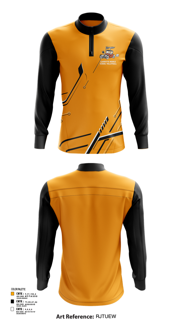 Quarter Zip Jacket, Lafayette Middle School Volleyball, Women's Volleyball, Teamtime, Team time, sublimation, custom sports apparel, team uniforms, spirit wear, spiritwear, sports uniforms, custom shirts, team store, custom team store, fundraiser sports, apparel fundraiser