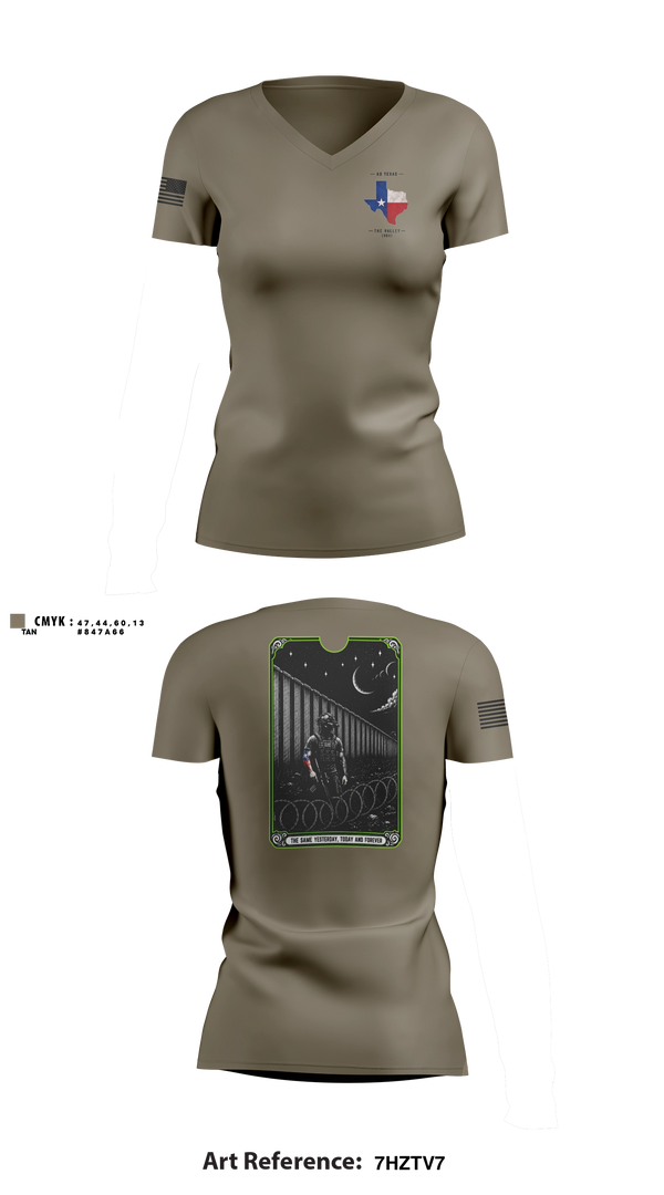 Womens Short Sleeve Vneck Shirt, Stallions, Army, Teamtime, Team time, sublimation, custom sports apparel, team uniforms, spirit wear, spiritwear, sports uniforms, custom shirts, team store, custom team store, fundraiser sports, apparel fundraiser