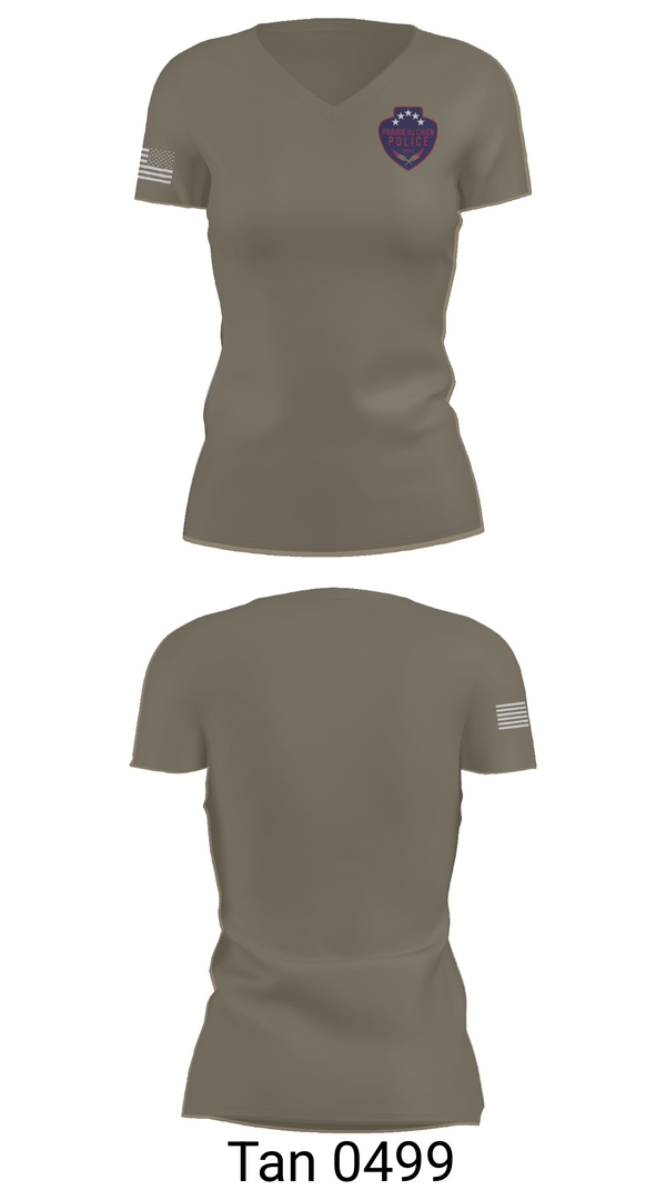 Womens Short Sleeve Vneck Shirt, Prairie du Chien Police Department, Police, Teamtime, Team time, sublimation, custom sports apparel, team uniforms, spirit wear, spiritwear, sports uniforms, custom shirts, team store, custom team store, fundraiser sports, apparel fundraiser