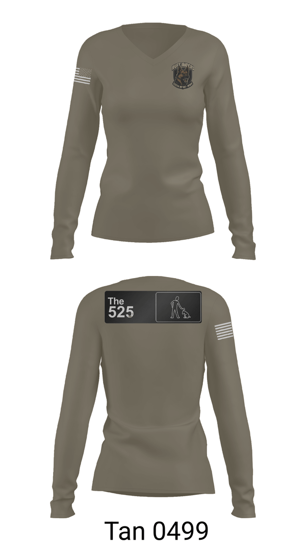 Womens Long Sleeve Vneck Shirt, 525th MWD DET, Army, Teamtime, Team time, sublimation, custom sports apparel, team uniforms, spirit wear, spiritwear, sports uniforms, custom shirts, team store, custom team store, fundraiser sports, apparel fundraiser