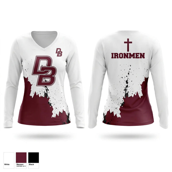 Womens Long Sleeve Vneck Shirt, Don Bosco Wrestling 26-27, Wrestling, Teamtime, Team time, sublimation, custom sports apparel, team uniforms, spirit wear, spiritwear, sports uniforms, custom shirts, team store, custom team store, fundraiser sports, apparel fundraiser