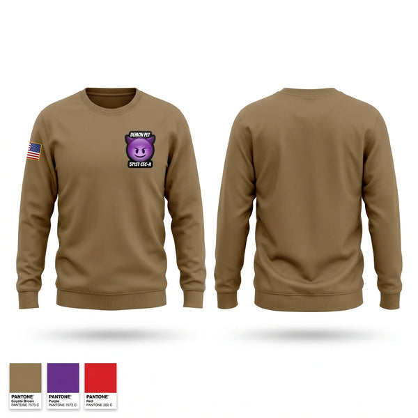 Crew Neck Sweatshirt, Demon PLT, Army, Teamtime, Team time, sublimation, custom sports apparel, team uniforms, spirit wear, spiritwear, sports uniforms, custom shirts, team store, custom team store, fundraiser sports, apparel fundraiser