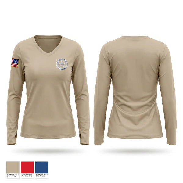 Womens Long Sleeve Vneck Shirt, United States Marshals Service, Police, Teamtime, Team time, sublimation, custom sports apparel, team uniforms, spirit wear, spiritwear, sports uniforms, custom shirts, team store, custom team store, fundraiser sports, apparel fundraiser