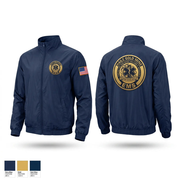 Windbreaker, Haile Gold Mine EMS, EMS/EMT, Teamtime, Team time, sublimation, custom sports apparel, team uniforms, spirit wear, spiritwear, sports uniforms, custom shirts, team store, custom team store, fundraiser sports, apparel fundraiser