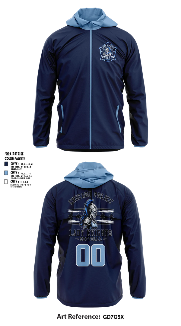 Windbreaker, Chicago Police Lady Knights, Softball, Teamtime, Team time, sublimation, custom sports apparel, team uniforms, spirit wear, spiritwear, sports uniforms, custom shirts, team store, custom team store, fundraiser sports, apparel fundraiser
