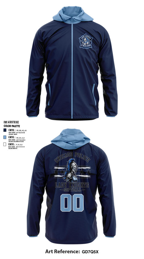 Windbreaker, Chicago Police Lady Knights, Softball, Teamtime, Team time, sublimation, custom sports apparel, team uniforms, spirit wear, spiritwear, sports uniforms, custom shirts, team store, custom team store, fundraiser sports, apparel fundraiser