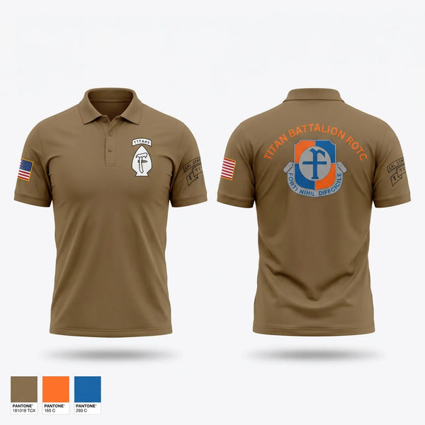 Short Sleeve Performance Polo, Titan Battalion ROTC, Army, Teamtime, Team time, sublimation, custom sports apparel, team uniforms, spirit wear, spiritwear, sports uniforms, custom shirts, team store, custom team store, fundraiser sports, apparel fundraiser