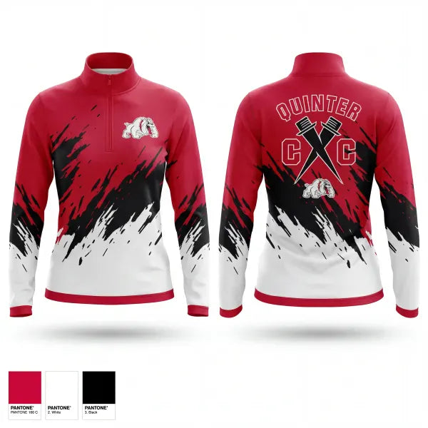 Quarter Zip Jacket, Quinter Bulldogs, Cross Country, Teamtime, Team time, sublimation, custom sports apparel, team uniforms, spirit wear, spiritwear, sports uniforms, custom shirts, team store, custom team store, fundraiser sports, apparel fundraiser