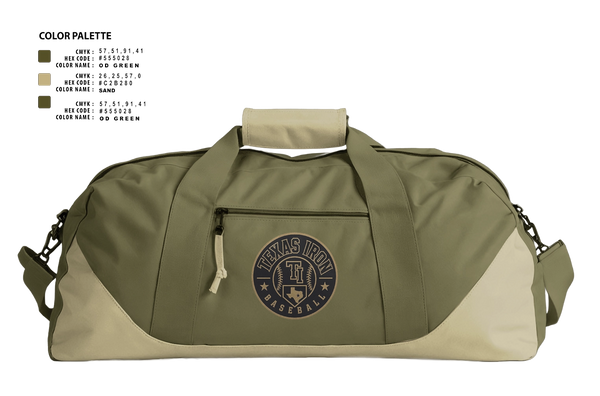 Duffle Bag, Texas Iron Baseball, Baseball, Teamtime, Team time, sublimation, custom sports apparel, team uniforms, spirit wear, spiritwear, sports uniforms, custom shirts, team store, custom team store, fundraiser sports, apparel fundraiser