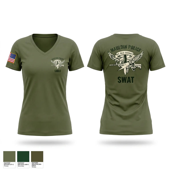 Womens Short Sleeve Vneck Shirt, MPD SWAT, Police, Teamtime, Team time, sublimation, custom sports apparel, team uniforms, spirit wear, spiritwear, sports uniforms, custom shirts, team store, custom team store, fundraiser sports, apparel fundraiser