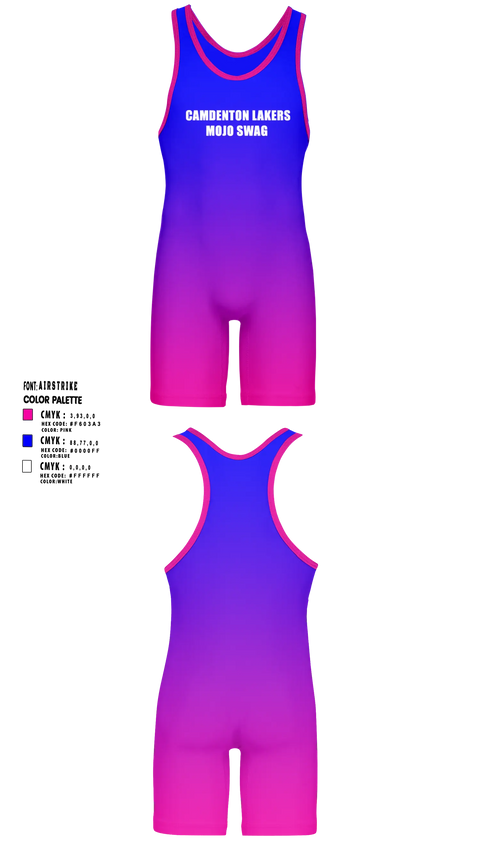 Wrestling Singlet, Camdenton LakersMojo Swag, Wrestling, Teamtime, Team time, sublimation, custom sports apparel, team uniforms, spirit wear, spiritwear, sports uniforms, custom shirts, team store, custom team store, fundraiser sports, apparel fundraiser