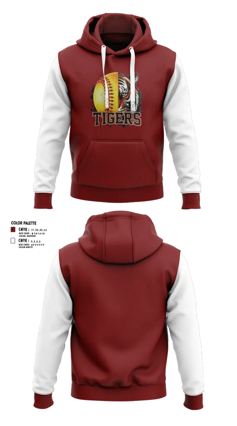Hoodie, Pensacola High Lady Tigers, Softball, Teamtime, Team time, sublimation, custom sports apparel, team uniforms, spirit wear, spiritwear, sports uniforms, custom shirts, team store, custom team store, fundraiser sports, apparel fundraiser