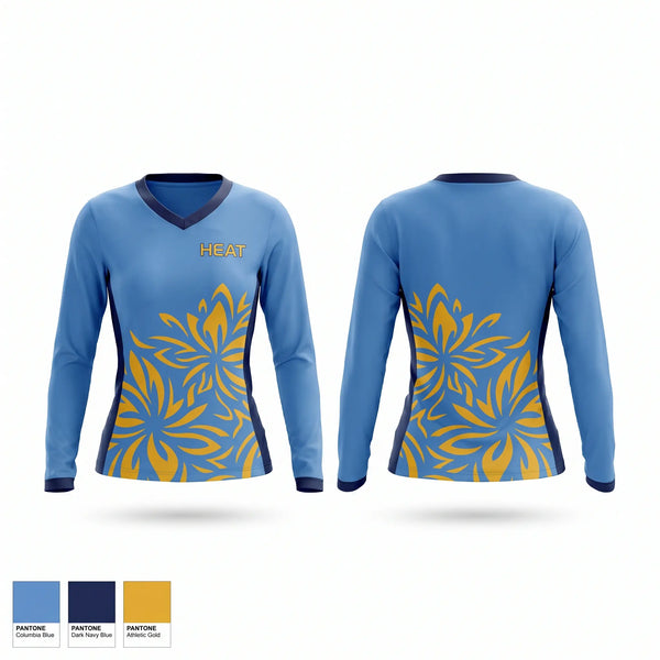 Womens Long Sleeve Vneck Shirt, Heat, Softball, Teamtime, Team time, sublimation, custom sports apparel, team uniforms, spirit wear, spiritwear, sports uniforms, custom shirts, team store, custom team store, fundraiser sports, apparel fundraiser