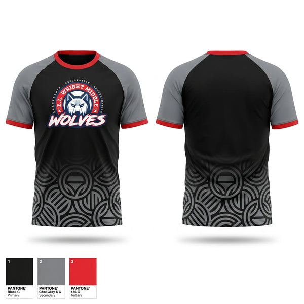 Short Sleeve Performance Shirt, E.L. Wright Middle School Football, , Teamtime, Team time, sublimation, custom sports apparel, team uniforms, spirit wear, spiritwear, sports uniforms, custom shirts, team store, custom team store, fundraiser sports, apparel fundraiser