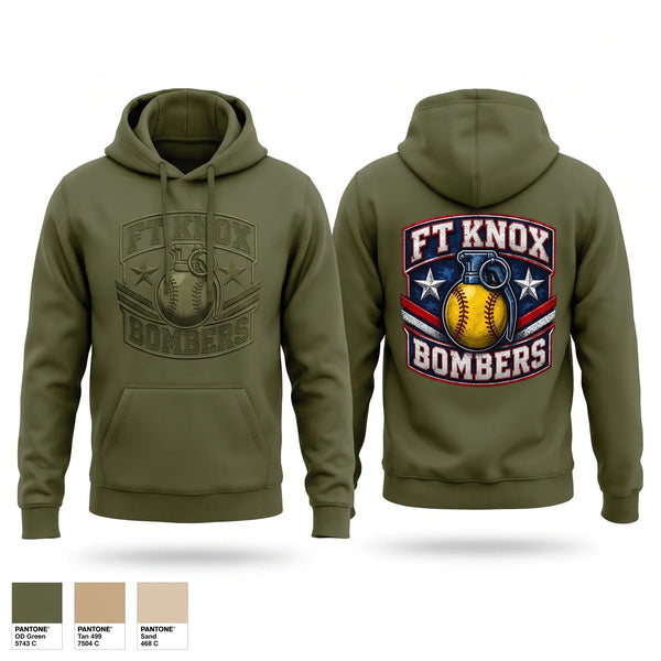 Hoodie, Fort Knox Bombers, Softball, Teamtime, Team time, sublimation, custom sports apparel, team uniforms, spirit wear, spiritwear, sports uniforms, custom shirts, team store, custom team store, fundraiser sports, apparel fundraiser