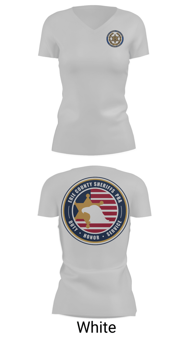 Womens Short Sleeve Vneck Shirt, Erie County Sheriff's Office PBA, Police, Teamtime, Team time, sublimation, custom sports apparel, team uniforms, spirit wear, spiritwear, sports uniforms, custom shirts, team store, custom team store, fundraiser sports, apparel fundraiser