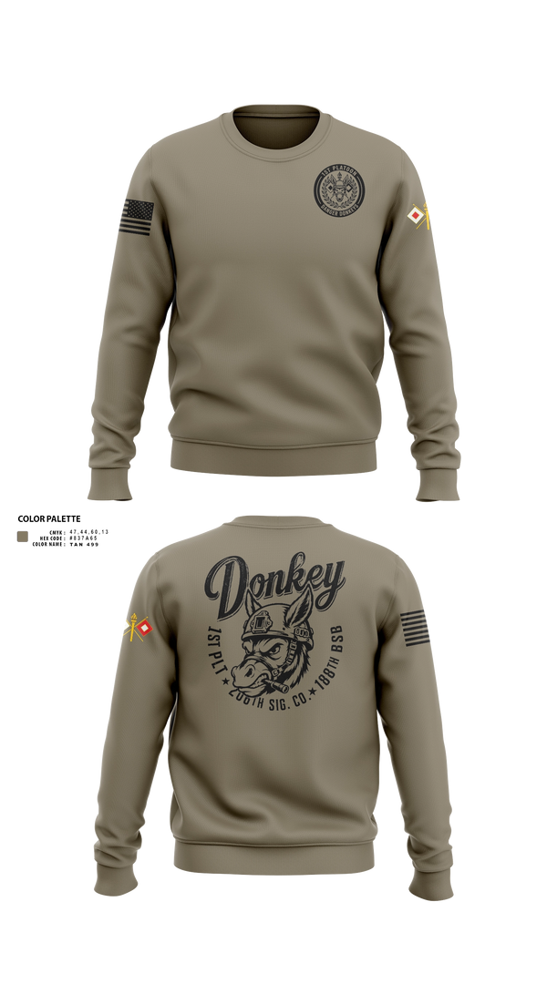 Crew Neck Sweatshirt, 206th Sig Co., Army, Teamtime, Team time, sublimation, custom sports apparel, team uniforms, spirit wear, spiritwear, sports uniforms, custom shirts, team store, custom team store, fundraiser sports, apparel fundraiser
