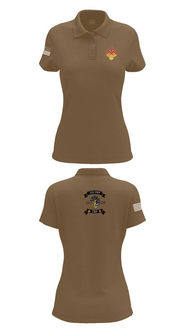 Womens Short Sleeve Performance Polo, 130th FAB Target Acquisition Platoon, , Teamtime, Team time, sublimation, custom sports apparel, team uniforms, spirit wear, spiritwear, sports uniforms, custom shirts, team store, custom team store, fundraiser sports, apparel fundraiser