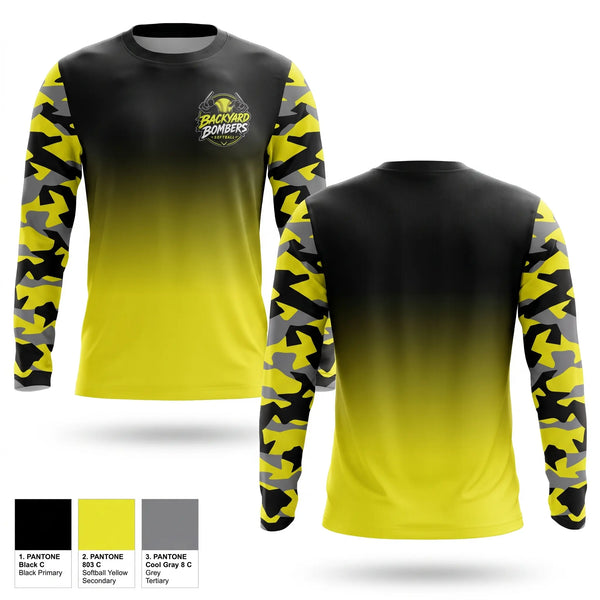 Long Sleeve Performance Shirt, Backyard Bombers, Softball, Teamtime, Team time, sublimation, custom sports apparel, team uniforms, spirit wear, spiritwear, sports uniforms, custom shirts, team store, custom team store, fundraiser sports, apparel fundraiser
