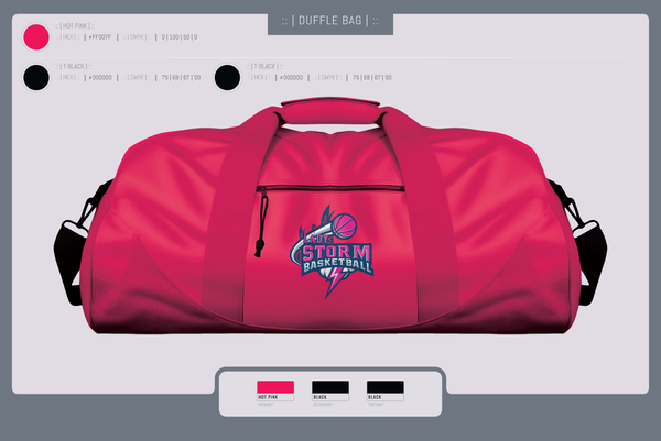 Duffle Bag, Lady Storm, Women's Basketball, Teamtime, Team time, sublimation, custom sports apparel, team uniforms, spirit wear, spiritwear, sports uniforms, custom shirts, team store, custom team store, fundraiser sports, apparel fundraiser