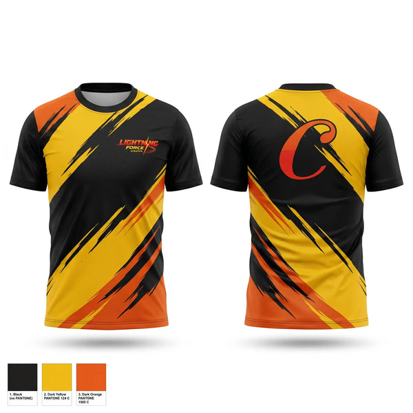 Soft Poly Tee Cotton Like Feel, Lightning Force Athletics, Track & Field, Teamtime, Team time, sublimation, custom sports apparel, team uniforms, spirit wear, spiritwear, sports uniforms, custom shirts, team store, custom team store, fundraiser sports, apparel fundraiser