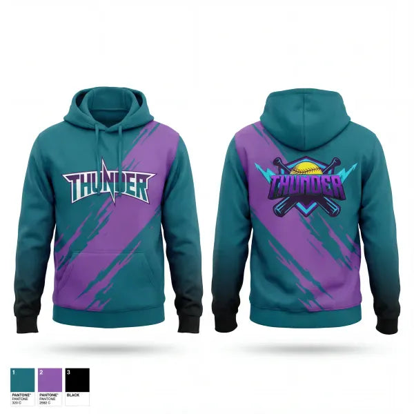 Hoodie, Hocking Valley Thunder, Softball, Teamtime, Team time, sublimation, custom sports apparel, team uniforms, spirit wear, spiritwear, sports uniforms, custom shirts, team store, custom team store, fundraiser sports, apparel fundraiser