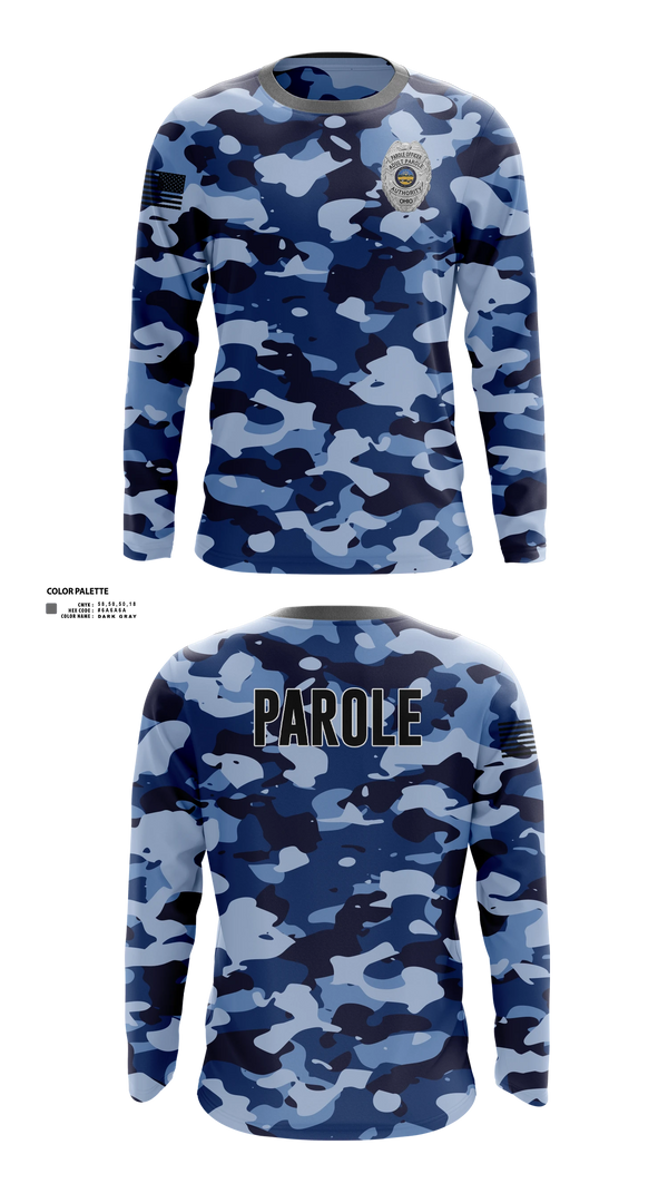 Long Sleeve Performance Shirt, Adult Parole Authority, Police, Teamtime, Team time, sublimation, custom sports apparel, team uniforms, spirit wear, spiritwear, sports uniforms, custom shirts, team store, custom team store, fundraiser sports, apparel fundraiser