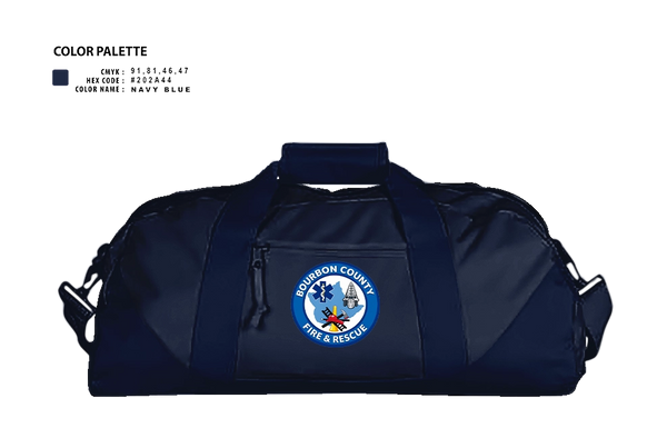 Duffle Bag, Bourbon County Fire and Rescue, Fire Department, Teamtime, Team time, sublimation, custom sports apparel, team uniforms, spirit wear, spiritwear, sports uniforms, custom shirts, team store, custom team store, fundraiser sports, apparel fundraiser