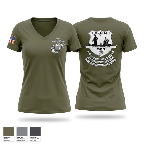 Womens Short Sleeve Vneck Shirt, 2nd Battalion, 25th Marines, Marines, Teamtime, Team time, sublimation, custom sports apparel, team uniforms, spirit wear, spiritwear, sports uniforms, custom shirts, team store, custom team store, fundraiser sports, apparel fundraiser
